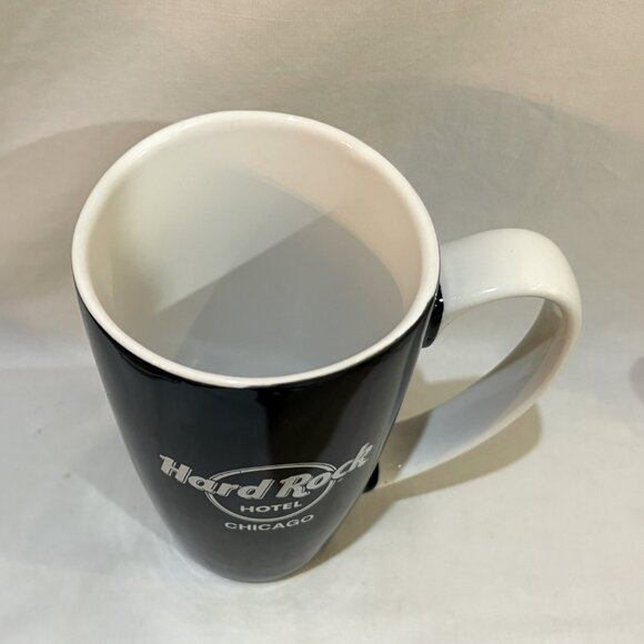 Hard Rock Hotel Chicago Ceramic Coffee Mug 16 oz Black White - Picture 5 of 8